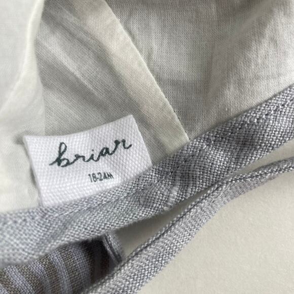 Briar Baby Bunny Bonnet - Pale Grey, Tan Stripes - 18-24M - Picture 3 of 6